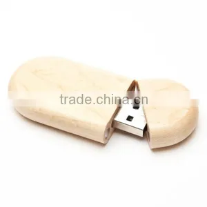 Oval Wooden Usb Flash Drive With Wood/bamboo Finish thumbnail-4