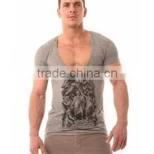 Deep V Neck Men Tshirt thumbnail-5