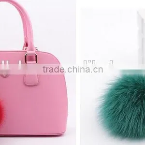 Multi Colors Women Girls Keychain Bag Phone Carkey Ornaments Fox Fur Pom Pom Keyring Quality Choice thumbnail-5