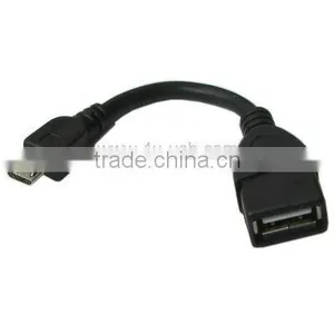 Black USB 2.0 AF to Micro USB 5 Pin Male OTG Adapter Cable, Length: 10cm thumbnail-1