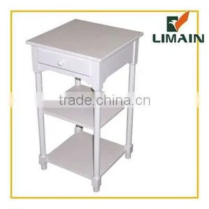 Wooden Side Table Stainless Steel thumbnail-1