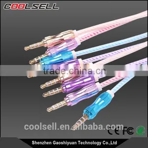 Gold Plated Colorful Audio Video Cable 3.5mm Aux Cable NY Braided Stereo 3.5mm Audio Cable thumbnail-1