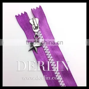 Star Puller Purple 5# 3# 8# Glossy Satin Tape Plastic Zipper thumbnail-1