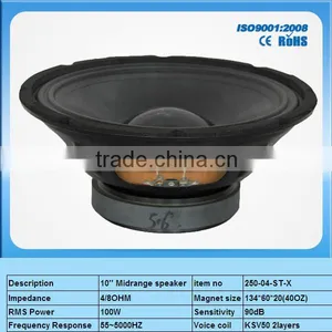 HIgh Quality Professional Speaker 100W Speaker 10inch Subwoofer Midrange Speaker thumbnail-1