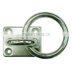 1 5/8" x 1 1/2" Stainless Eye Plate W/Ring thumbnail-1