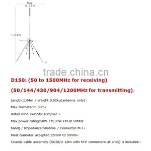 SUPPER DISCONE ANTENNA D150 50-1500MHZ,multi Band Antenna,wide Band Antenna thumbnail-2