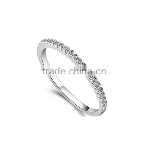 Bright Birthstone Colorful Cubic Zircon Encircle Band Silver Ring thumbnail-3