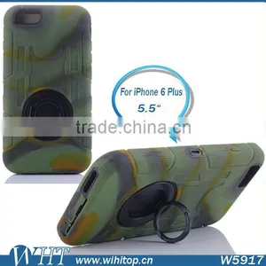 3 in 1 Heavy Duty Case With Rotating Ring Design Stand Shockproof Case for IPhone 6 Plus 5.5 Inch thumbnail-1