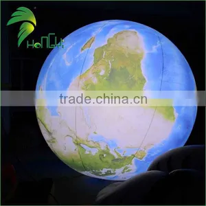 1M Diameter Party Restaurant Decoration PVC Inflatable LED Light Earth Globe Balloon thumbnail-5