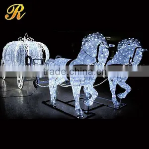 Christmas Decoration Led Light Reindeer With Sleigh Garden Statue Decoration thumbnail-4