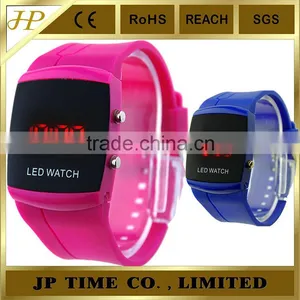 LED Silicone Rubber Band Digital New Fashion Color Storm Change Color Watch Mirror thumbnail-1
