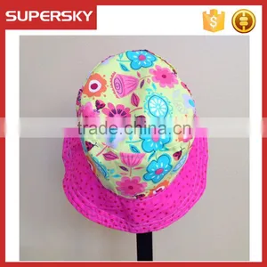 K-376 Fashionable Unisex Satin Lined Printed Pattern Cotton Bucket Hat Floral Printing Bucket Hat thumbnail-2