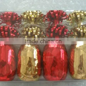 HOT SALE 12PCS Gold/Red Metallic Poly Gift Ribbons Bows Pack, Curling Ribbon Bows thumbnail-1