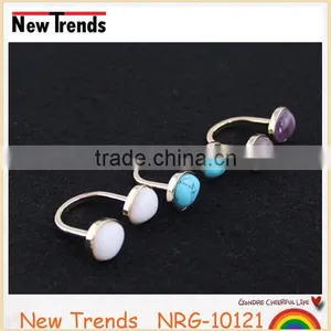 New Arrival Women Jewelry Turquoise Ring, Purple Natural Stone Ring, White Stone Ring thumbnail-3