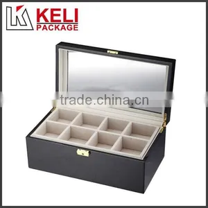 New Design Square Wooden Watch Box With Window for Eight Watches Use thumbnail-2