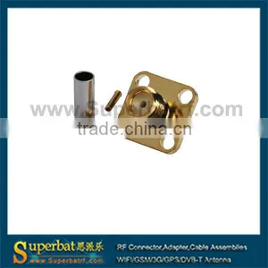 SMA Wire Connector Crimp Jack Female Flange for Cable LMR100 thumbnail-1