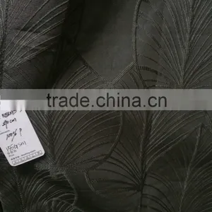 2016 New Arrival Modern Brief Style 100% Polyester Big Leaf Jacquard Window Curtain thumbnail-3
