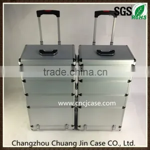 Professional Make up Barber Tool Trolley Case ABS Aluminum Tool Case With Wheel Quality Choice thumbnail-1