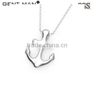 High Polished Anchor Pendant Stainless Steel Engrave Pendant thumbnail-5