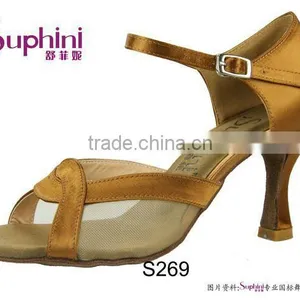 Suphini Satin Mesh Fitting Latin Ballroom Salsa Dance Shoes thumbnail-1