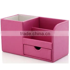 Multi-function Custom Leather Desktop Storage Basket thumbnail-4