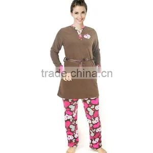 Kevince Women Polar Fleece Pyjamas Set AOP Heart 1000pcs up OEM Factory Directly thumbnail-1