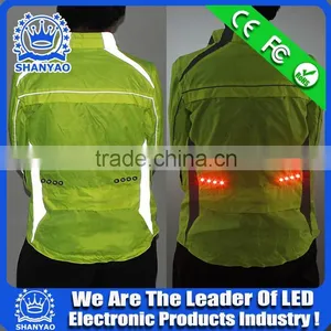 2016 Hot Selling LED Fluorescent Green Refletive Coat For Road Safety At Night thumbnail-2