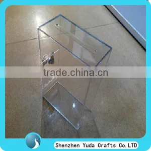 Hot Sale Clear Acrylic Donation Boxes With Locks Cheap High Quality thumbnail-1