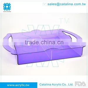 Clear Acrylic 3 Compartment Candy Food Tray thumbnail-5