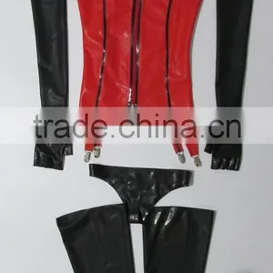 Sexy Metalic Purple Natural Latex Catsuit Sent Lingerie Plus Size Hot Sale thumbnail-2