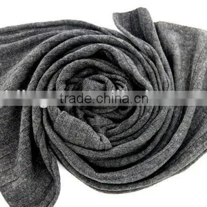 Pure Cashmere Cardigan Stitch Knitted Scarfs for Men thumbnail-1