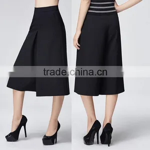 China Supplier Online Shopping New Arrival Fashion Black High Waisted Women Wide Leg Pants thumbnail-1