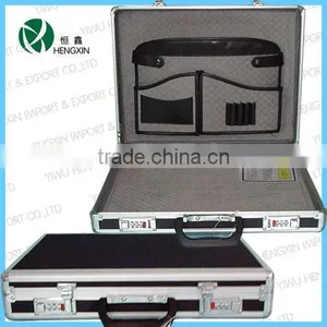 Black Packing Box,aluminum Attache Case Container,aluminum Packing Storage With Pockets thumbnail-1