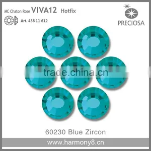 PRECIOSA Flat Back Hot Fix Rhinestones, Blue Zircon MC Chaton Rose VIVA12 thumbnail-1