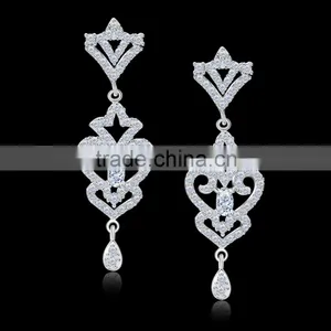Bridal White Gold Plated Pendant Earring Inlaid Pure White Cubic Zirconia to India Snapdeal Flipkart thumbnail-2
