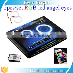 For Car Headlight 12V 2835 95mm Led Ring Lamp Colorful Led Mobile App Wifi Control Rgb Angel Eyes thumbnail-2