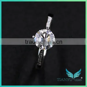 Moissanite Grades Online Shop Unique 4.5mm Super White Moissanite Engagement Rings thumbnail-1