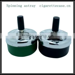 Metal Spinning Ashtray Dia 8cm Cover Plated Botton Painting thumbnail-1