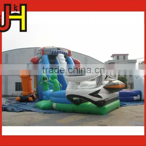 Hot Sale Popular Inflatable UFO Alien Invasion Large Inflatable Bouncy Slide thumbnail-3
