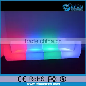 Fashion Design 2017 Remote Control Rgb Color Changing Illuminated Lounge Bar Sectional Sofa thumbnail-1