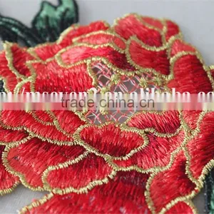 Hot Sales Large Sew on Patches Embroidery Christmas Patch Rose Pattern for Dress thumbnail-4