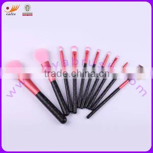 10 Piece Handle Makeup Brush Set With Natural Hair and Nylon Hair thumbnail-1
