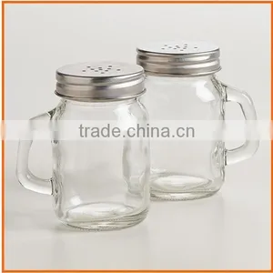 Clear Mini Glass Jar With Handle for Drink thumbnail-1