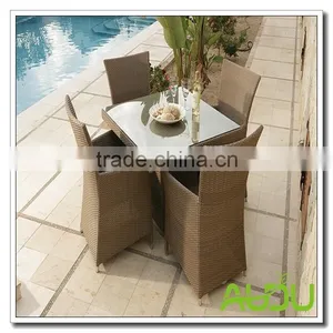 Audu 5 Pieces Dining Set Affordable Wicker Furniture thumbnail-1