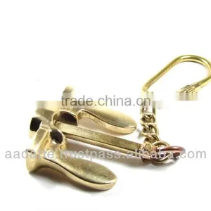 Brass Keychain Marine Folding Anchor Nautical Key Chain thumbnail-1