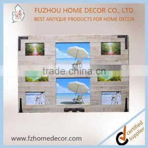 2017 Hot Sell Vintage Wooden Resin Photo Frame With Multi Opening for Family thumbnail-5