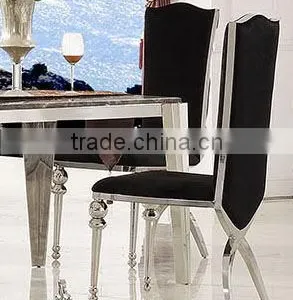 TH383 Stainless Steel Tempered Glass Modern Dining Table thumbnail-1