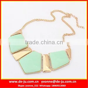 Square Stone Resin Statement Necklace thumbnail-1