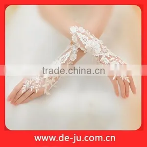 Wedding Bridal White Floral Cheap Sexy Lace Gloves thumbnail-1