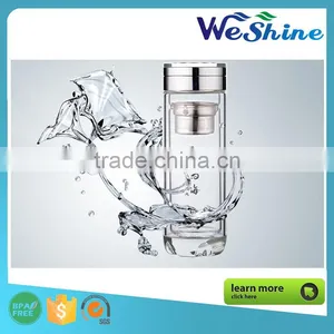 Bpa Free Double-Wall Glass Cup WithTea Infuser With Temperture Display thumbnail-1